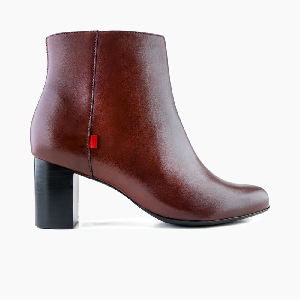 Marc Joseph Brown Ankle Boots Charles St Bootie burgundy Comfort Walking Size 6